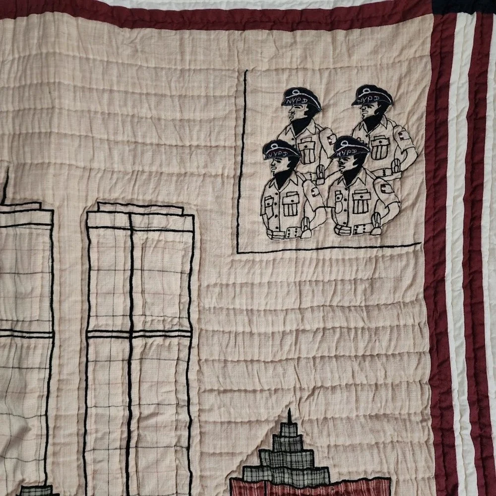 9/11‎ Tribute to Heroes Quilt World Trade Center Patriotic Memorial Wall Hanger